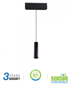 15W pakabinamas šviestuvas į magnetines sistemas, juodas, 3000K