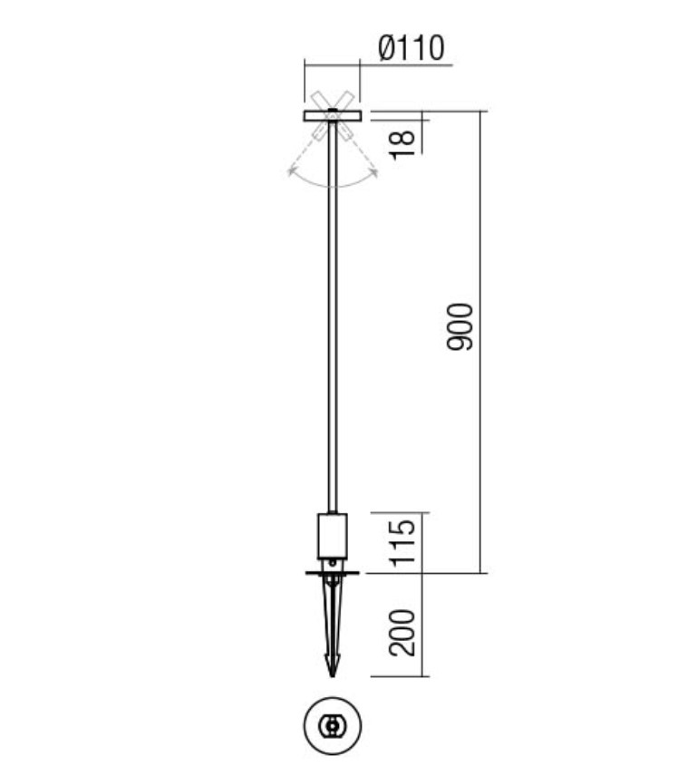 12W LED įsmeigiamas lauko šviestuvas ELFIC, tamsiai pilkas, 3000K, IP54, 90464 - Image 3