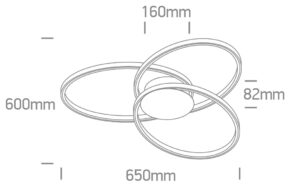 60W LED lubinis šviestuvas, juodas, 3000K, dimeriuojamas, 63154D/B/W