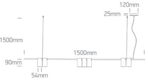 Pakabinamas šviestuvas, 7xGU10, juodas, 63146B/B