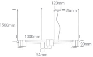 Pakabinamas šviestuvas, 15xGU10, juodas, 63146D/B