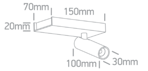 5W LED lubinis šviestuvas, baltas, 3000K, pakreipiamas, 65004A/W/W
