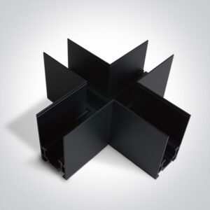 Magnetinių sistemų bėgelio MAXI X formos sujungimas, juodas, 42012E/B