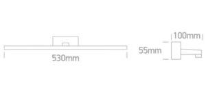 14W LED sieninis vonios šviestuvas, baltas, 3000/3500/4000K, IP44, 38114T/W/V