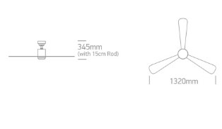 32W ventiliatorius su dimeriuojamu 22W LED šviestuvu, baltas, 3000/4000/5500K, IP54, 6320/W/V - Image 3