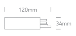 3 fazių bėgelio dešinysis užbaigimas su užmaitinimu, baltas, DALI, 41004AL/W/R
