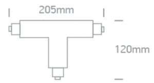 3 fazių bėgelio T formos dešinysis sujungimas, baltas, DALI, 41016AL/W/R