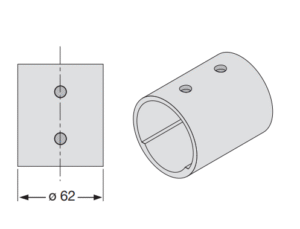 Gatvės šviestuvo SL AREA adapteris, pilkas