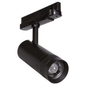 30W LED akcentinis šviestuvas į 3 fazių bėgelius TRACKLIGHT SPOT ZOOM, juodas, 3000K, 18-50°, dimeriuojamas