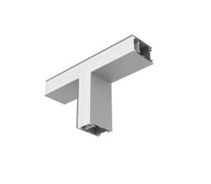 10,2W LED linijinio šviestuvo OFFICE LINEAR T formos sujungimas, pilkas, 3000/4000K, mikroprizmatinis dangtelis