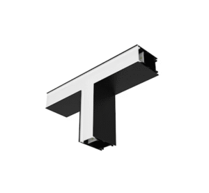 10,2W LED linijinio šviestuvo OFFICE LINEAR T formos sujungimas, juodas, 3000/4000K, mikroprizmatinis dangtelis