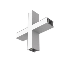 13,6W LED linijinio šviestuvo OFFICE LINEAR X formos sujungimas, pilkas, 3000/4000K, opalinis dangtelis