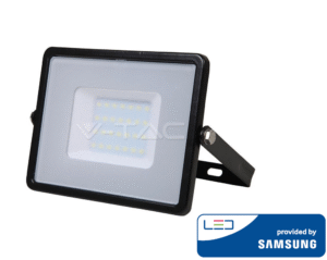 30W LED prožektorius V-TAC, 4000K, IP65, juodu korpusu, SAMSUNG LED chip