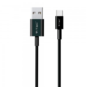 1m type-c USB laidas, juodas, TPE.