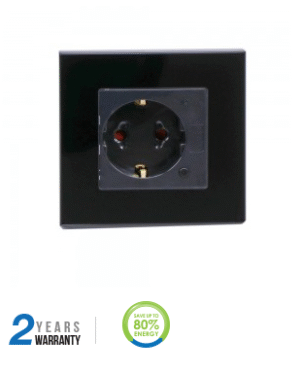 Kištukinis lizdas WIFI, juodo stiklo apdaila, suderinamas su AMAZON ALEXA ir GOOGLE HOME