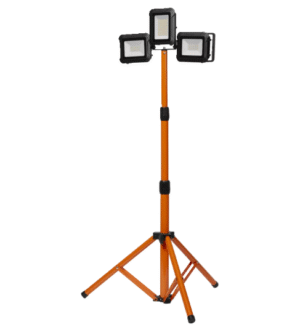 40W LED prožektorius, oranžinės/juodos sp., 4000K, su baterija