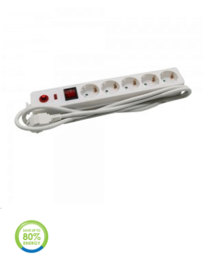 Ilgintuvas 5-vietis V-TAC, su jungikliu, (3G1.5MMX1.4M), baltos spalvos