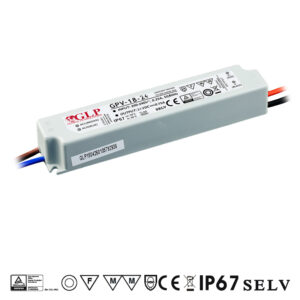 18W LED Maitinimo šaltinis GLP 24V IP67