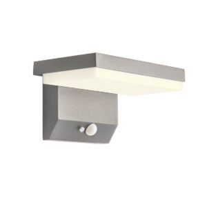 2W LED sieninis lauko šviestuvas TAIYO, tamsiai pilkas, 3000K, IP54, su judesio davikliu ir saulės baterija, 90535