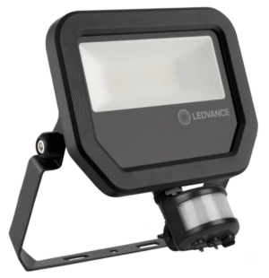 20W Prožektorius LEDVANCE su judesio davikliu, 4000K, IP66, juodas