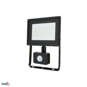 30W LED prožektorius su judesio davikliu KASTEL, juodas, 6500K, IP65
