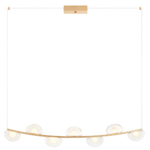 42,7W LED pakabinamas šviestuvas SINCLAIR, matinės aukso sp./skaidrus, 3000K, dimeriuojamas, 01-3245