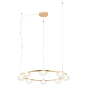 49,6W LED pakabinamas šviestuvas SINCLAIR, matinės aukso sp./skaidrus, 3000K, dimeriuojamas, 01-3249