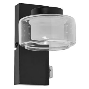 5,5W LED sieninis vonios šviestuvas ORBIS FLAME, juodas, 3000/4000K, IP44