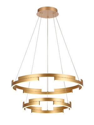 60W LED pakabinamas šviestuvas CASTLE, matinės aukso sp., 3000K, dimeriuojamas