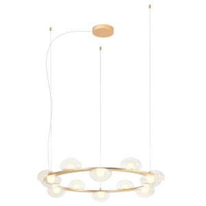 74,4W LED pakabinamas šviestuvas SINCLAIR, matinės aukso sp./skaidrus, 3000K, dimeriuojamas, 01-3251