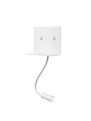 9W LED sieninis šviestuvas MOKA, baltas, 3000K, su USB