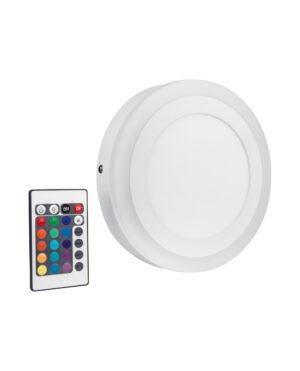 19W šviestuvas su nuotoliniu valdymu LED COLOR + WHITE RD, baltas, 3000K
