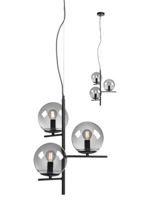 Pakabinamas šviestuvas BOLDY, E14, juodos/dūmų sp.