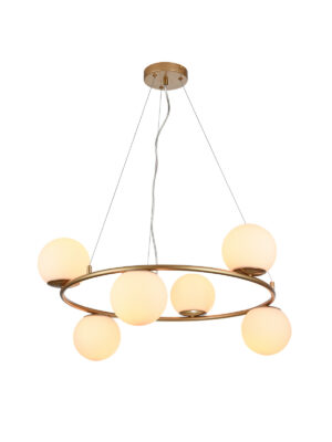 Pakabinamas šviestuvas BOWLING, E14, matinės aukso sp.