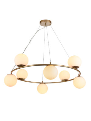 Pakabinamas šviestuvas BOWLING, E14, matinės aukso sp.