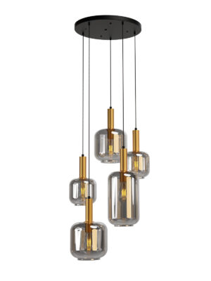 Pakabinamas šviestuvas BRINA, E27, matinės juodos/aukso sp.