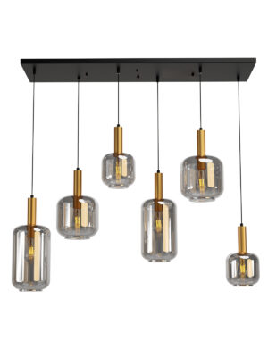 Pakabinamas šviestuvas BRINA, E27, matinės juodos/aukso sp.