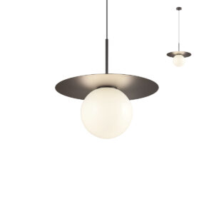 Pakabinamas šviestuvas PLATO, E27, juodos/baltos sp., 01-2732