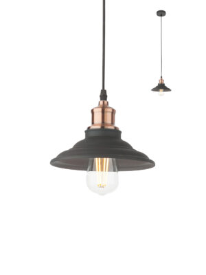 Pakabinamas šviestuvas SPINNER, E27, sendinto vario/juodas