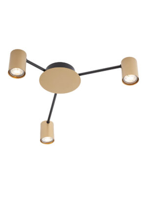 Paviršinis lubinis šviestuvas NOA, GU10, aukso sp./juodas