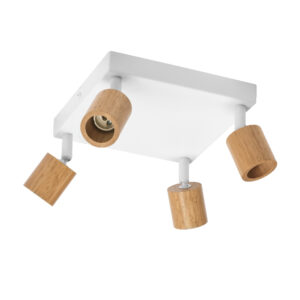 Paviršinis šviestuvas SPOT, 4xGU10, baltos/medienos sp.