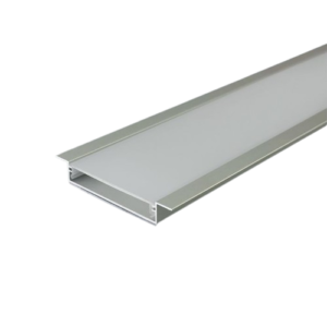 LED įleidžiamas profilis su dangteliu, sidabro sp., 2000x65x10mm