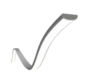 LED lankstus paviršinis profilis, sidabro sp., 2m, su dangteliu