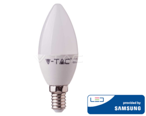 5.5W LED lemputė V-TAC, žvakės formos, E14, termoplastikas, 4000K (natūraliai balta), SAMSUNG LED chip