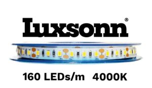 20W/m LED juosta LUXSONN, DC 24V, 160 LED/m, 4000K, CRI90, BRIDGELUX LED chip, 5m ritė