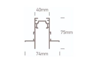 Užglaistomas magnetinių sistemų bėgelis MAXI, baltas, 1m, 42001TR/W