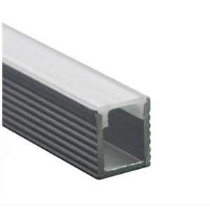 LED paviršinis profilis, sidabro sp., 2m, su dangteliu ir montavimo priedais