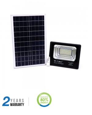 35W LED prožektorius su saulės baterija, juodas, 4000K