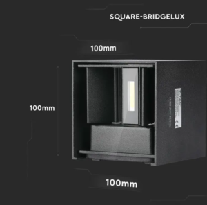 11W sieninis lauko šviestuvas, juodas, 3000K, IP65