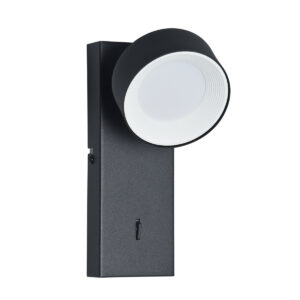 1,8W LED sieninis šviestuvas FONTEN, juodas, 4000K